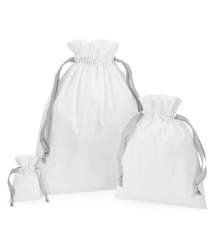 Westford Mill Cotton Bag Ribbon Drawstring - Soft White/Light Grey