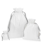 Westford Mill Cotton Bag Ribbon Drawstring - Soft White/Light Grey