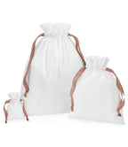 Westford Mill Cotton Bag Ribbon Drawstring - Soft White/Rose Gold