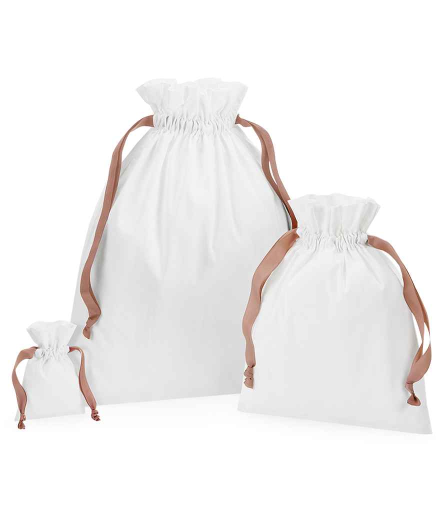 Westford Mill Cotton Bag Ribbon Drawstring - Soft White/Rose Gold