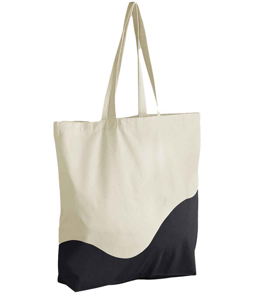 Westford Mill Organic Cotton Wave Print Maxi Tote Bag - Natural/Black