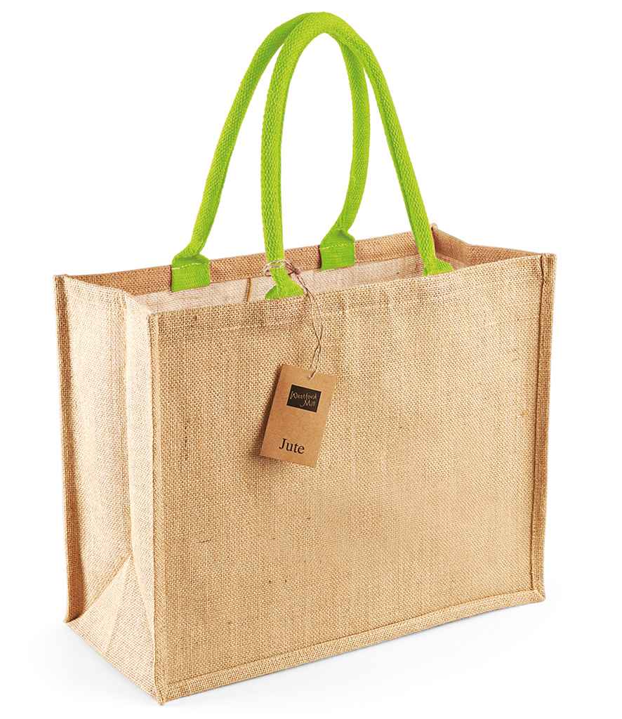 Westford Mill Jute Classic Shopper - Natural/lime