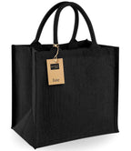Westford Mill Jute Midi Tote Bag - Black/Black