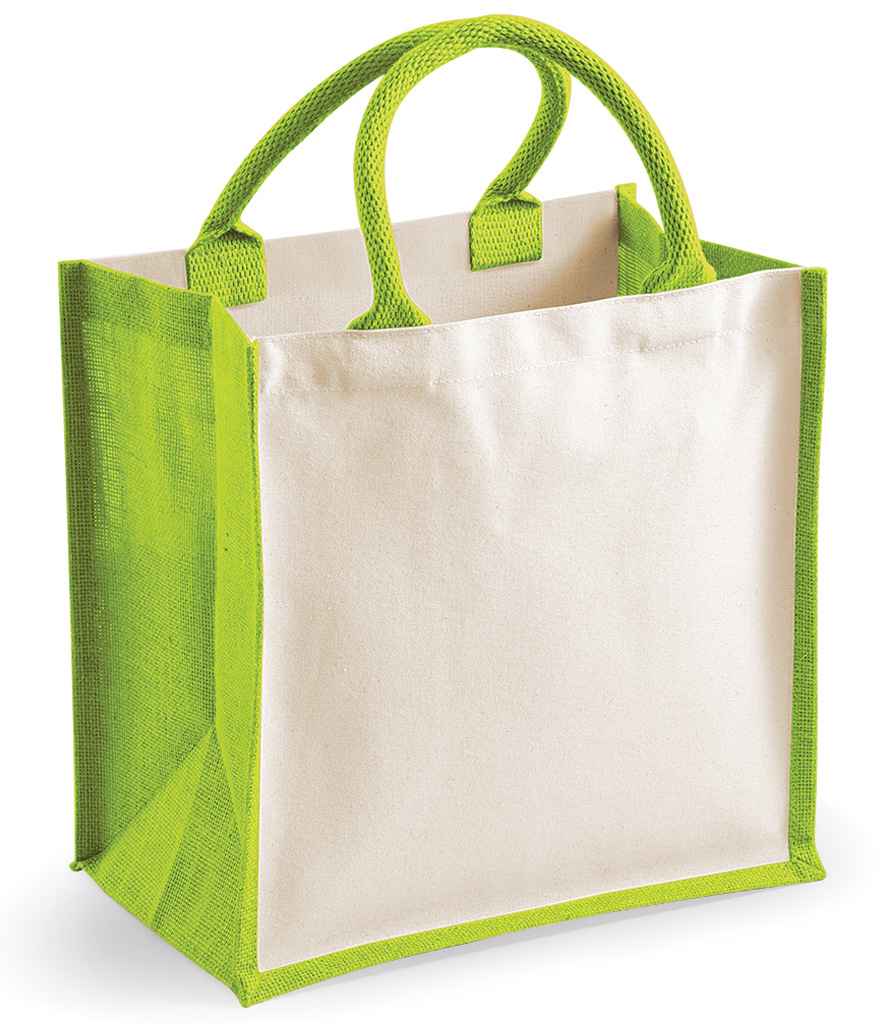 Westford Mill Printers Midi Jute Tote Bag - Apple Green