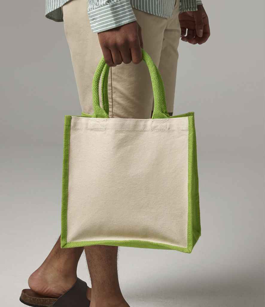 Westford Mill Printers Midi Jute Tote Bag - Apple Green