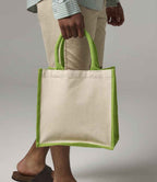 Westford Mill Printers Midi Jute Tote Bag - Apple Green