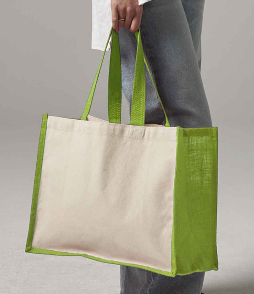 Westford Mill Printers Jute Classic Shopper - Apple Green
