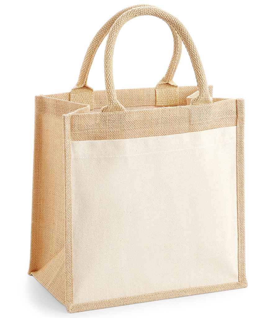 Westford Mill Pocket Jute Midi Tote Bag - Natural