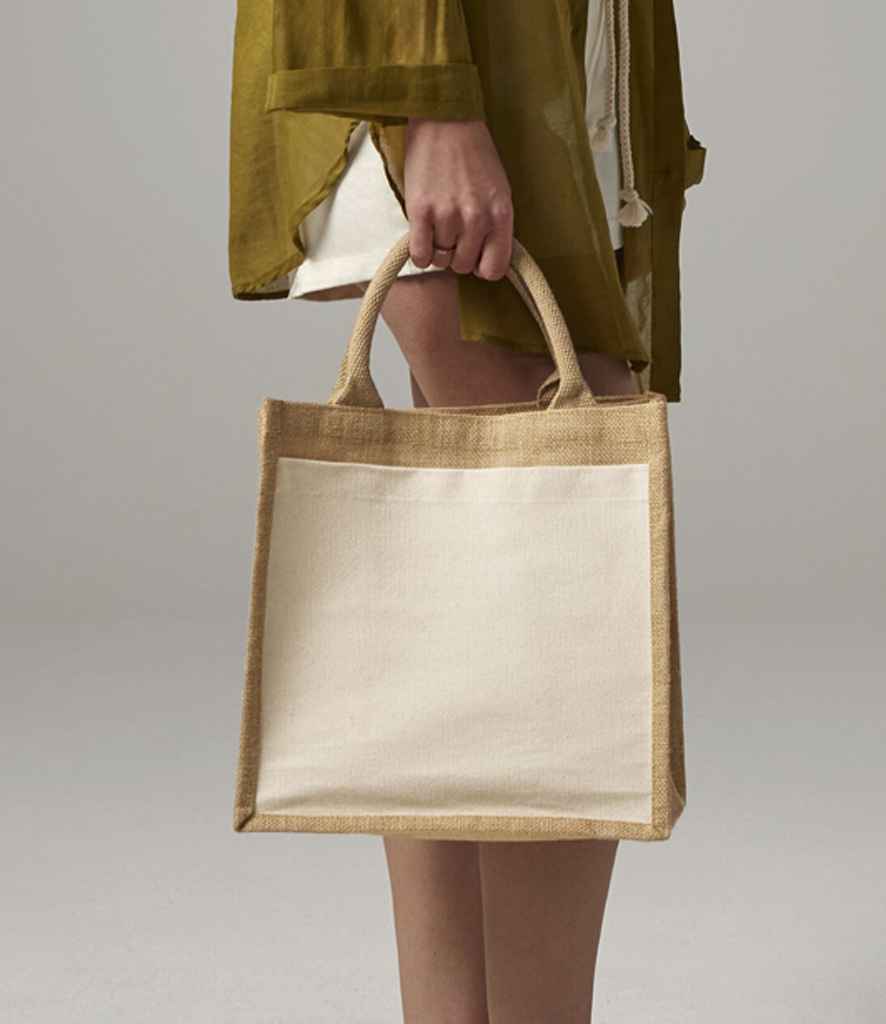 Westford Mill Pocket Jute Midi Tote Bag - Natural