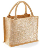 Westford Mill Shimmer Jute Mini Gift Bag - Natural Gold