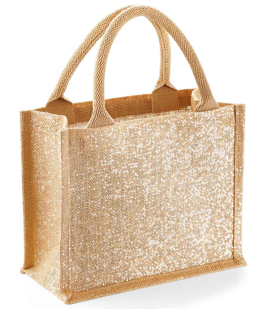 Westford Mill Shimmer Jute Mini Gift Bag - Natural Gold