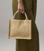Westford Mill Shimmer Jute Mini Gift Bag - Natural Gold