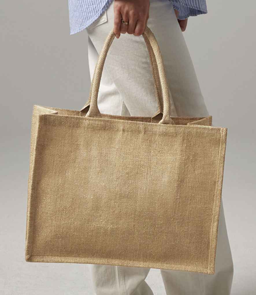 Westford Mill Shimmer Jute Shopper - Natural Gold