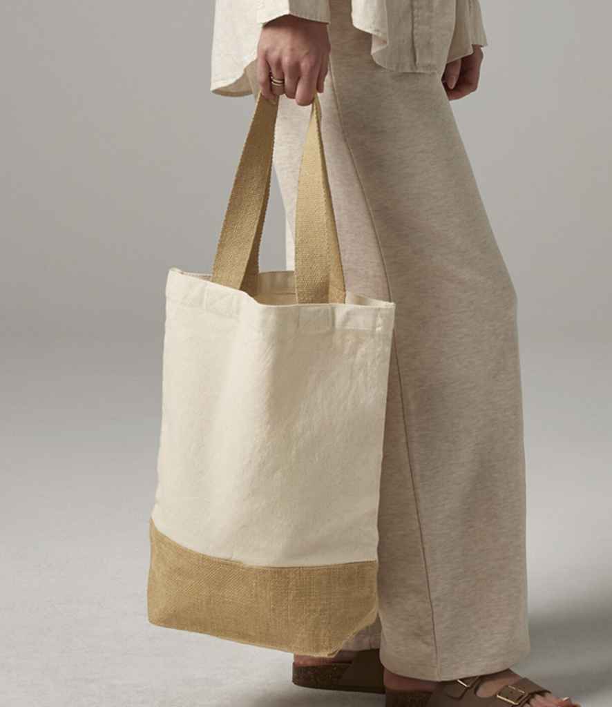 Westford Mill Jute Base Canvas Shopper - Natural