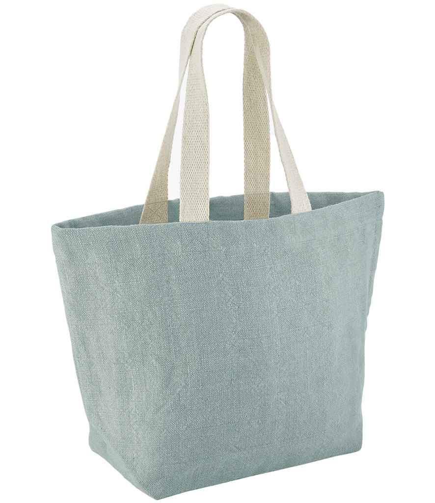 Westford Mill Soft Washed Jute Beach Bag - Duck Egg Blue