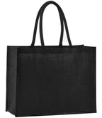 Westford Mill Natural Starched Jute Classic Shopper - Black/Black