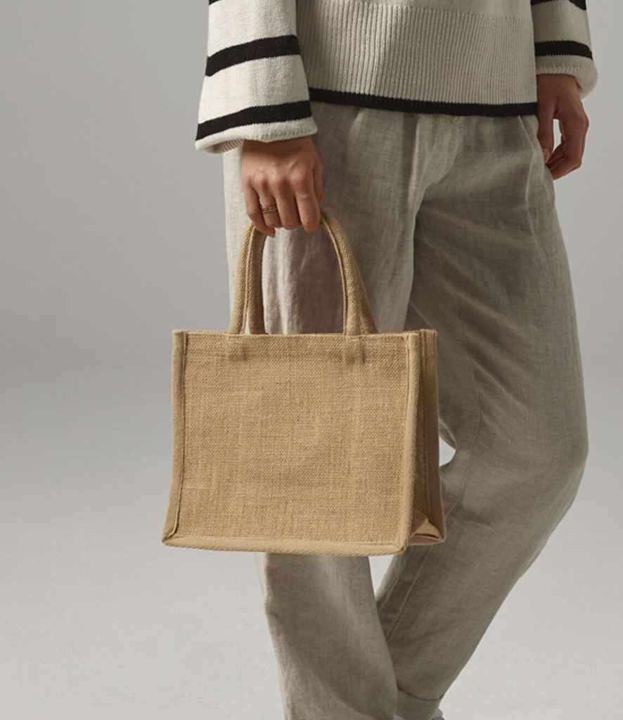 Westford Mill Natural Starched Jute Mini Gift Bag - Natural