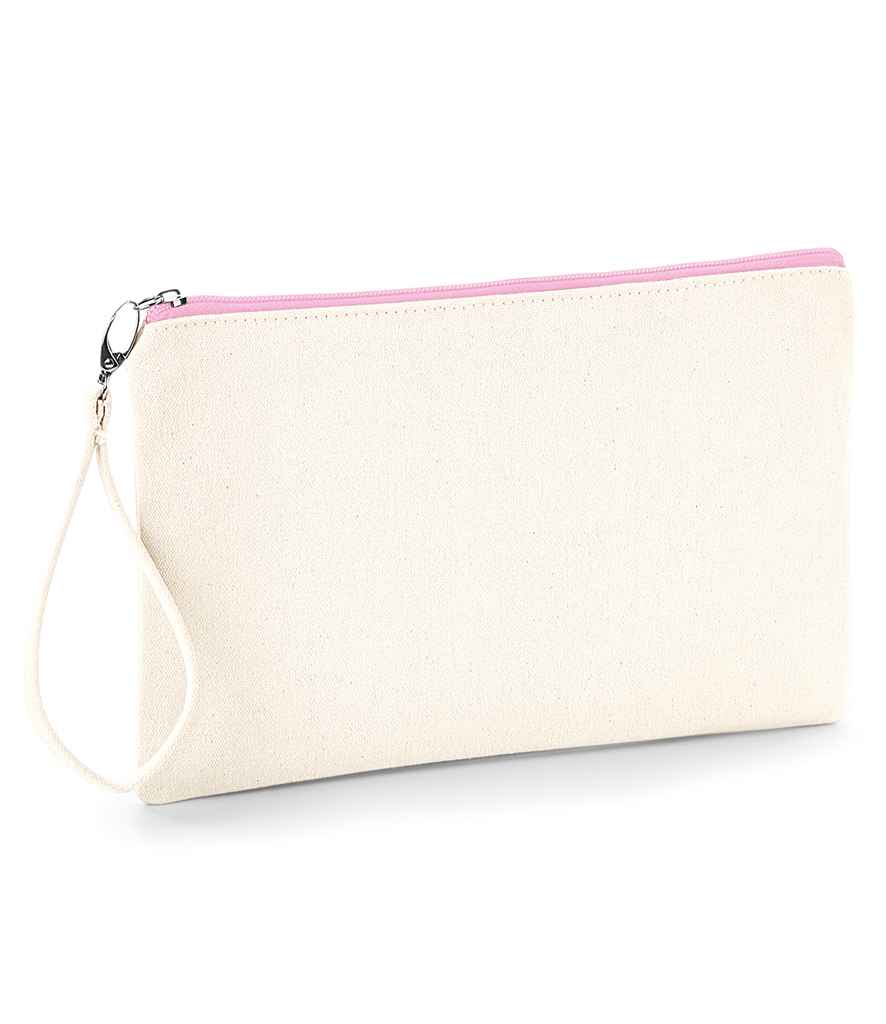 Westford Mill Canvas Wristlet Pouch - Natural/Pink