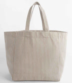 Westford Mill Oversized Beach Bag - Biscuit Stripe