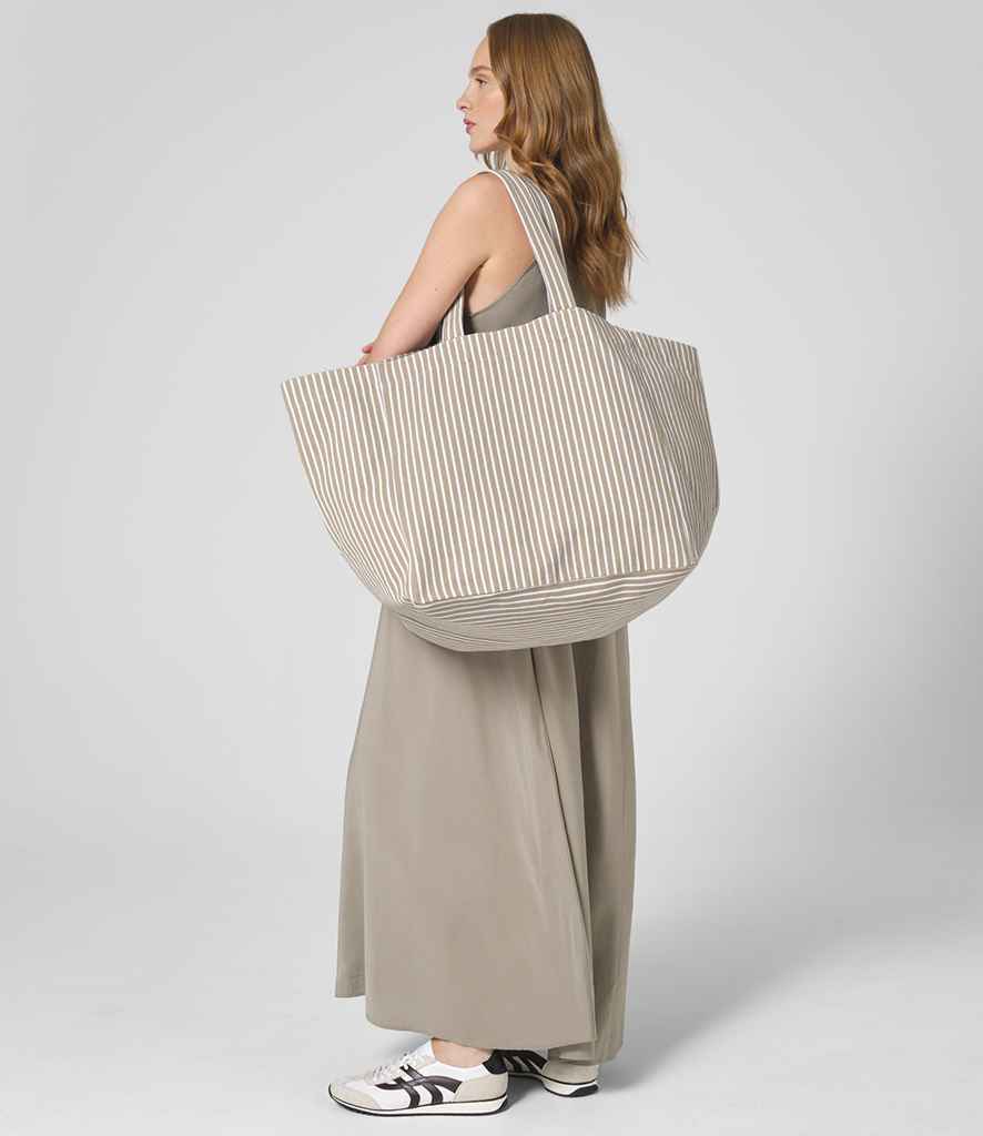 Westford Mill Oversized Beach Bag - Biscuit Stripe