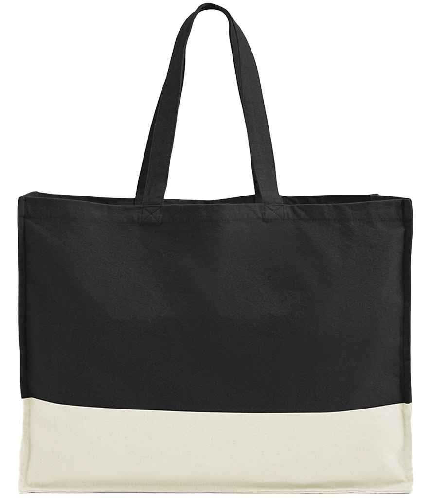 Westford Mill EarthAware® Organic Contrast Shopper - Black/Natural