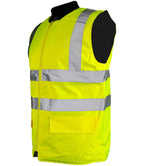 Warrior Hi-Vis Reversible Bodywarmer - Fluorescent Yellow