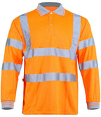 Warrior Hi-Vis Long Sleeve Polo Shirt - Orange