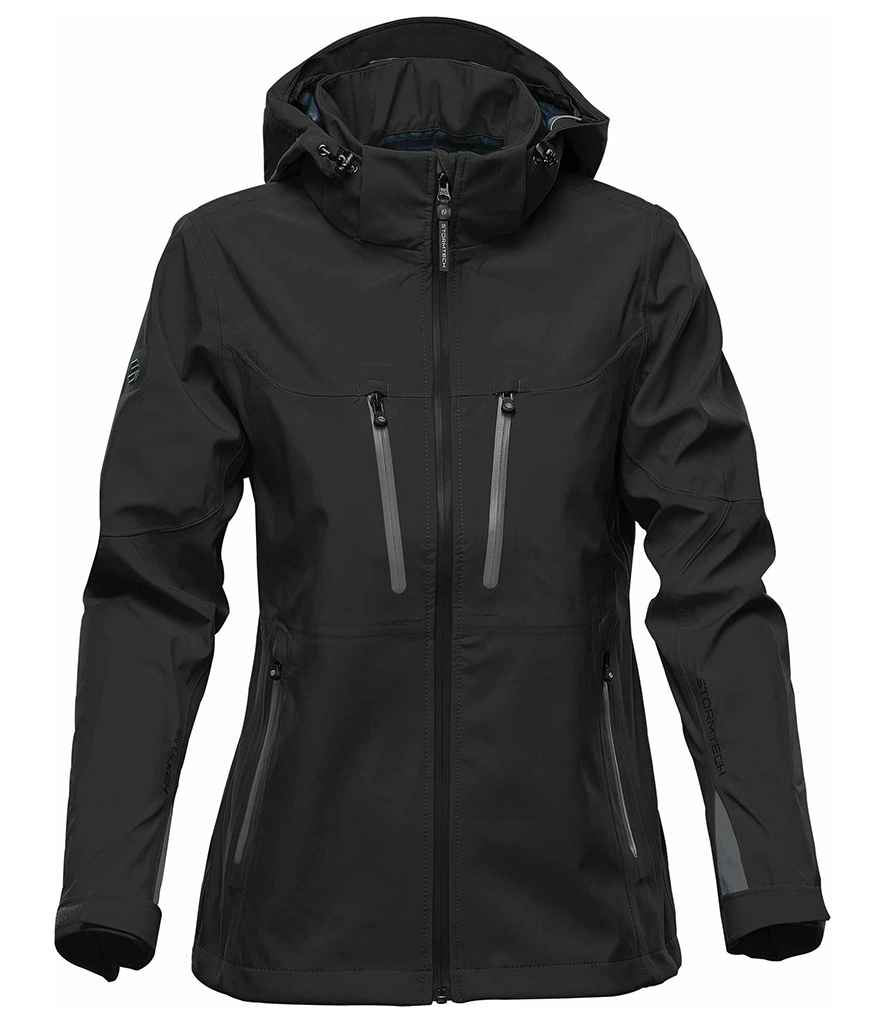Stormtech Ladies Patrol Hooded Soft Shell Jacket - Black/Carbon
