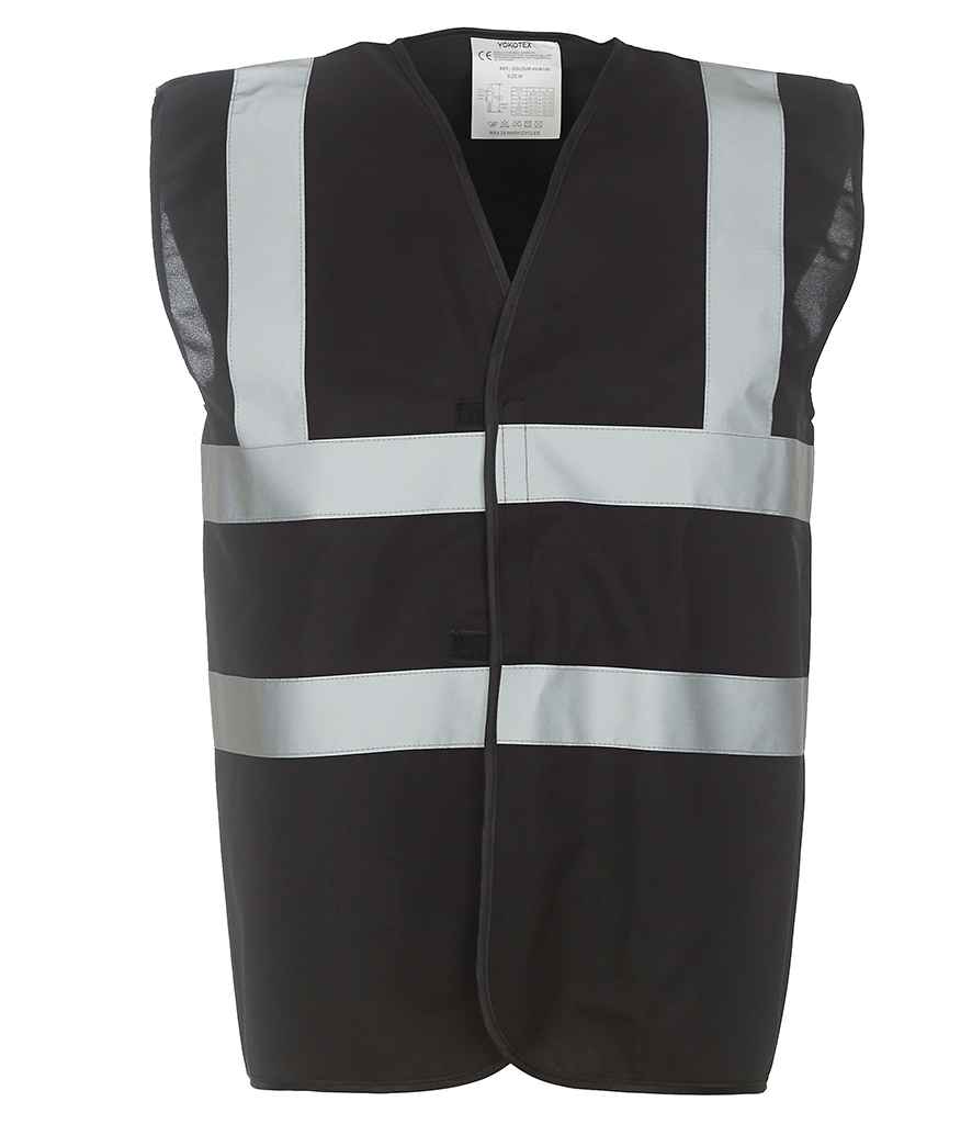 Yoko Hi-Vis Two Band and Braces Waistcoat - Black