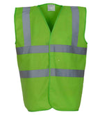 Yoko Hi-Vis Two Band and Braces Waistcoat - Lime Green