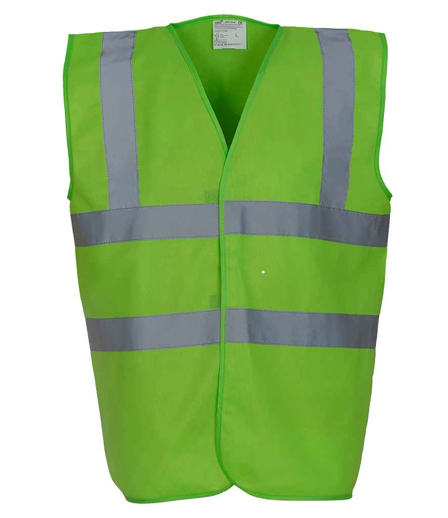 Yoko Hi-Vis Two Band and Braces Waistcoat - Lime Green