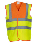 Yoko Hi-Vis Two Band and Braces Waistcoat - Orange/Yellow