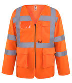 Yoko Hi-Vis Executive Long Sleeve Waistcoat - Orange