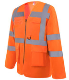 Yoko Hi-Vis Executive Long Sleeve Waistcoat - Orange