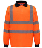 Yoko Hi-Vis Long Sleeve Polo Shirt - Orange