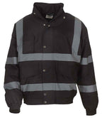 Yoko Hi-Vis Classic Bomber Jacket - Black