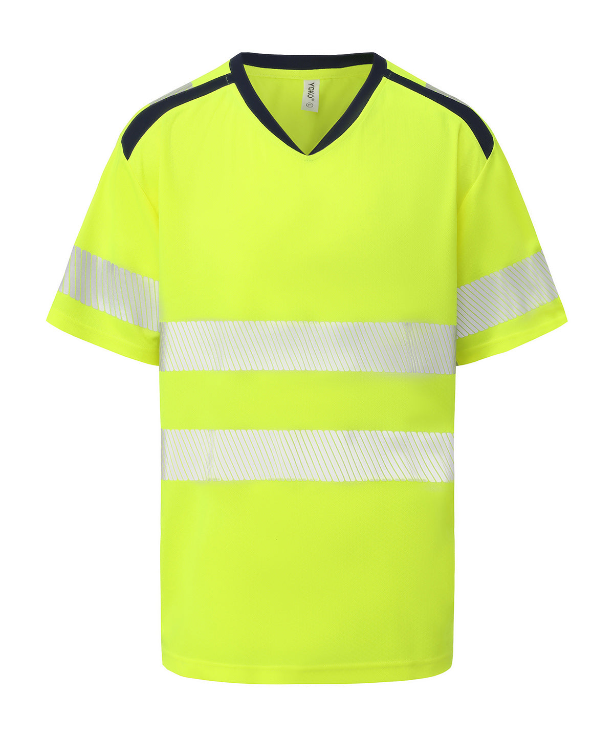 Hi-vis mandarin collar comfort trim t-shirt (HVJ430)