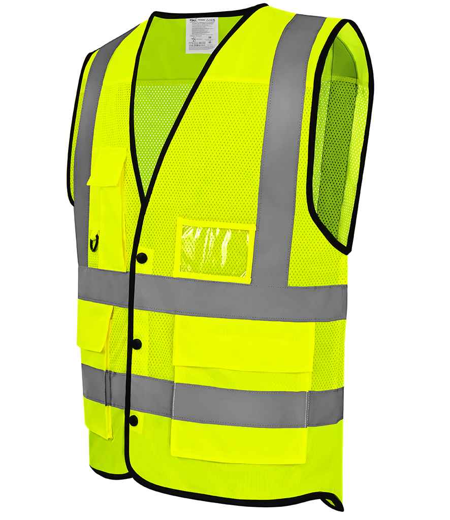 Yoko Superior Eco Mesh Button Waistcoat - Yellow