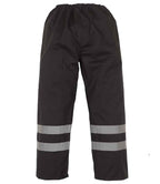 Yoko Hi-Vis Waterproof Overtrousers - Black