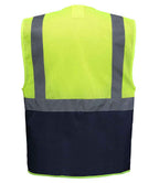Yoko Hi-Vis Top Cool Open Mesh Executive Waistcoat - Yellow/Navy