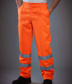 Yoko Hi-Vis Poly/Cotton Work Trousers - Orange