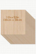 A stack of 3mm basswood plywood sheets, 30 x 30 cm (12 x 12 in)