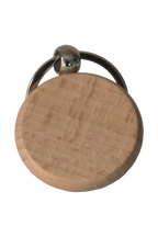 Beech wood keyring, circle, from another angle