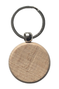 Beech wood keyring, circle, plain and unengraved