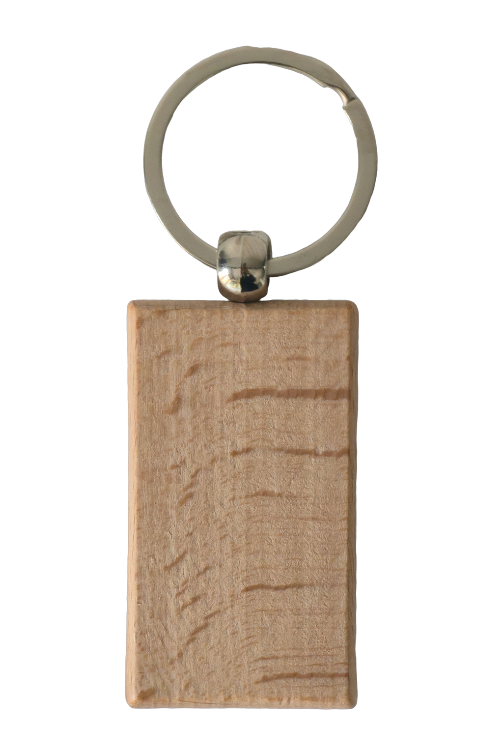 Beech wood keyring, rectangle, plain and unengraved