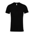 Plain black Bella+Canvas 3001 t-shirt, front, laid flat