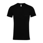 Plain black Bella+Canvas 3001 t-shirt, front, laid flat