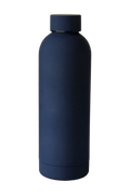 500ml matte insulated water bottle in matte navy, standing, cap on