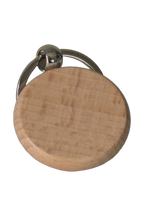 Beech wood keyring, circle, from another angle