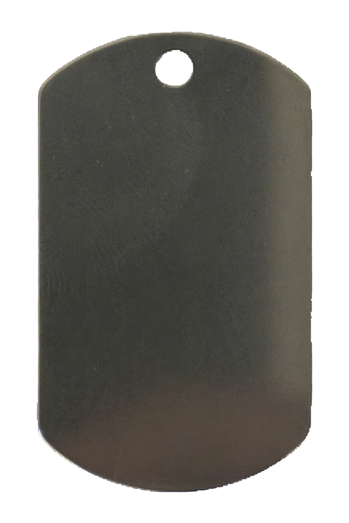 Stainless steel keyring, dog tag, from another angle